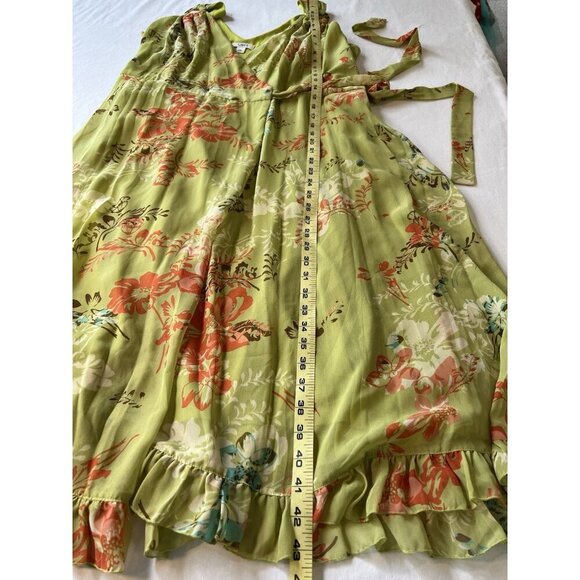 Cato Bright Floral Midi Sun Dress 18W Flowy Chiffon Cruise Vacation Resort - Picture 7 of 7